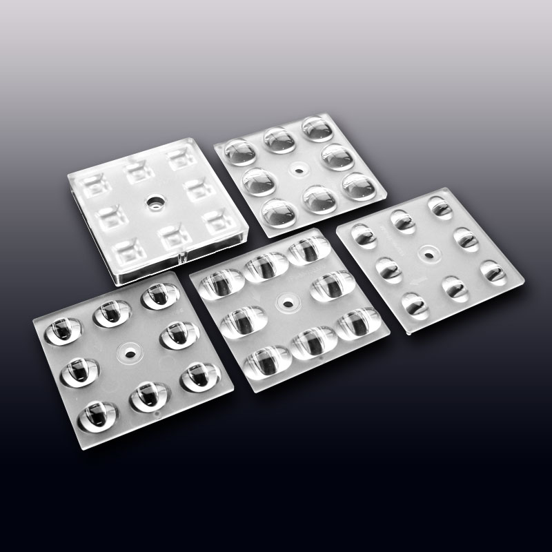 2X4 arrays 50 x 50 mm led lens for 3030 3535 5050 size LED packages for flood lights,tunnel lights,stadium lights,parking lot lighting,high bay lighting.( HX-F2x4-xx Series)